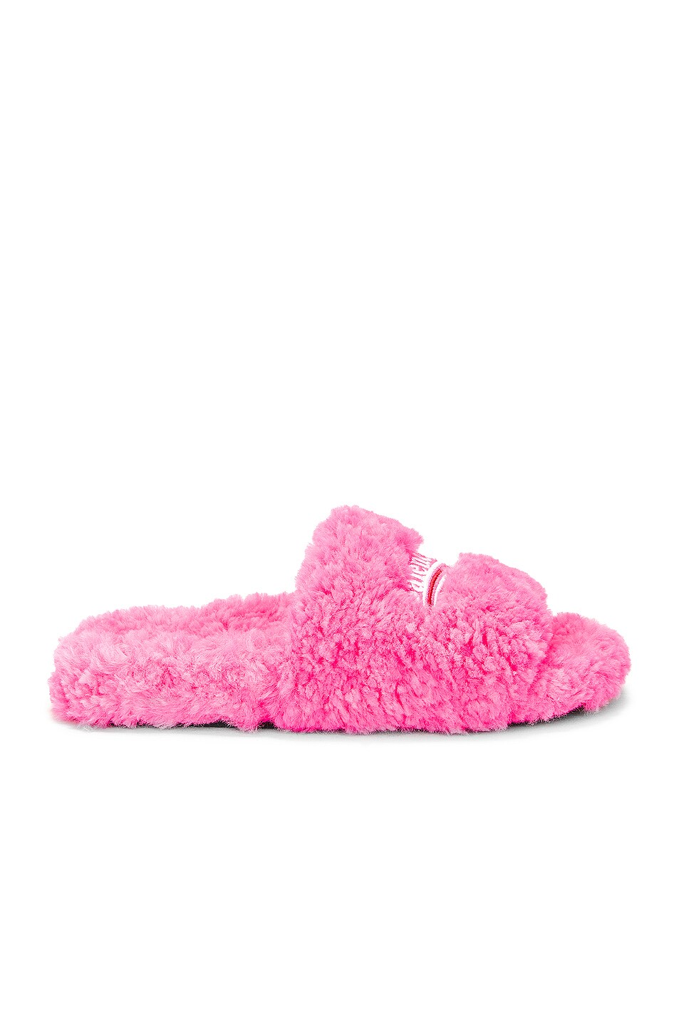 Image 1 of Balenciaga Furry Slide in Hot Pink, White, & Red