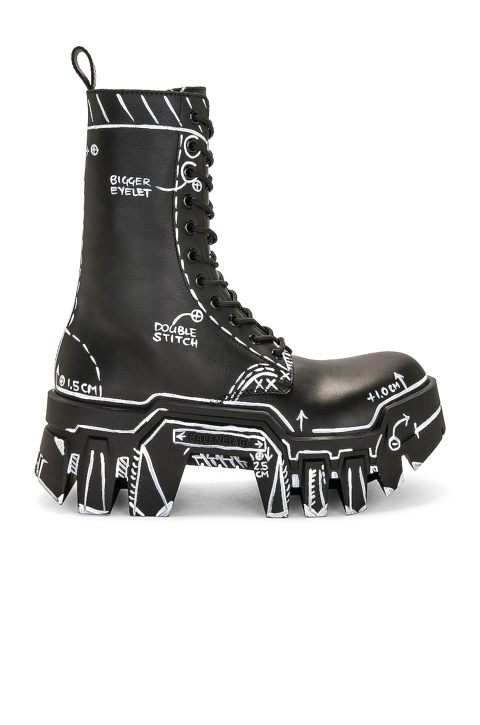 Image 1 of Balenciaga Bulldozer Lace Up Boots in Black & White