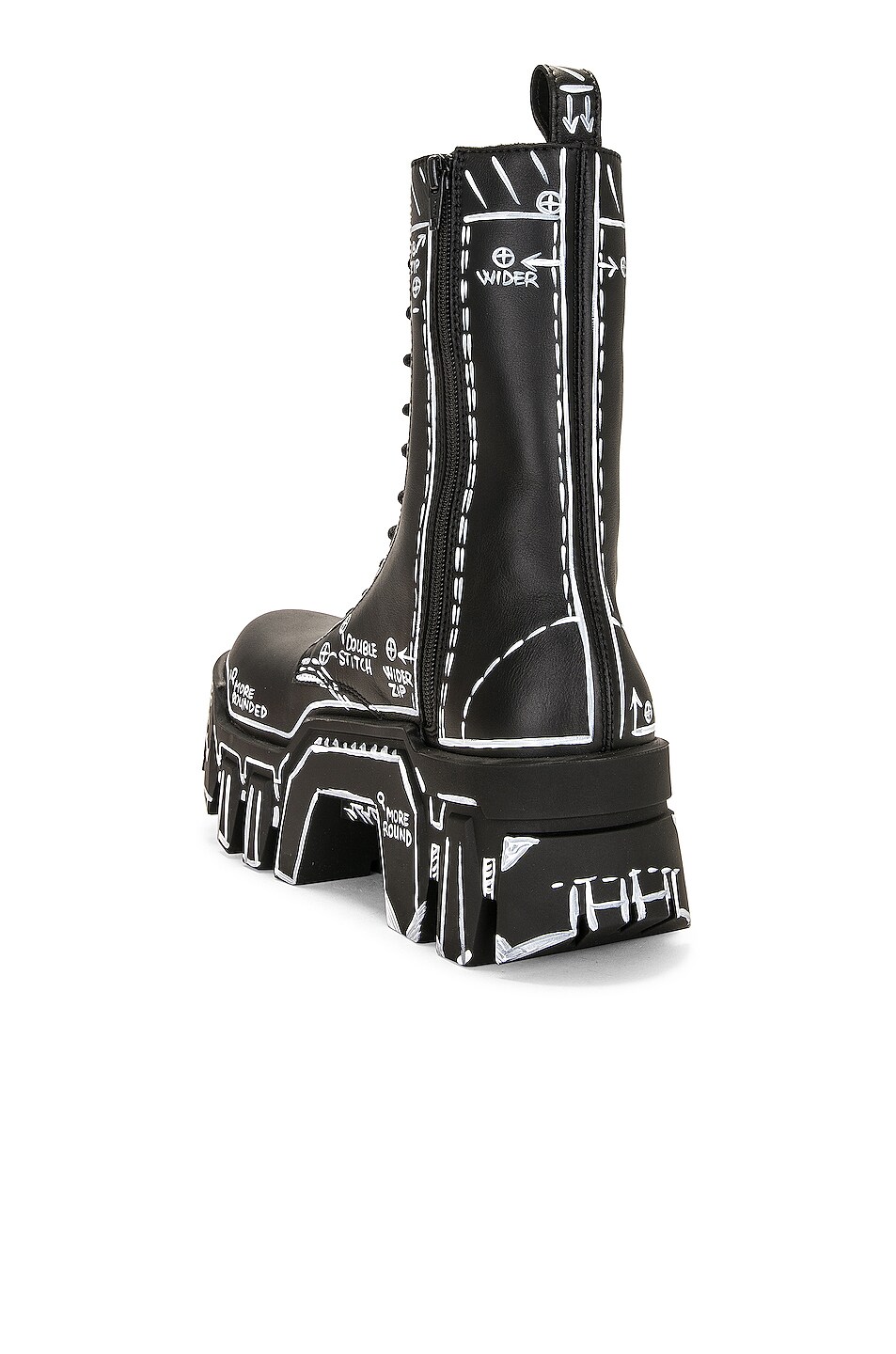 Balenciaga Bulldozer Lace Up Boots in Black & White | FWRD