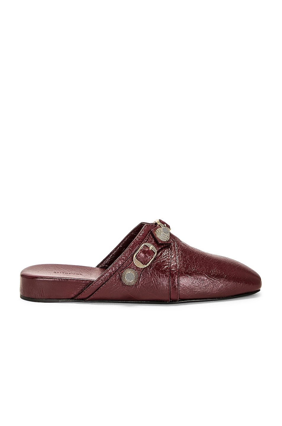 Image 1 of Balenciaga Cosy Cagole Mule in Burgundy & Antique Gold
