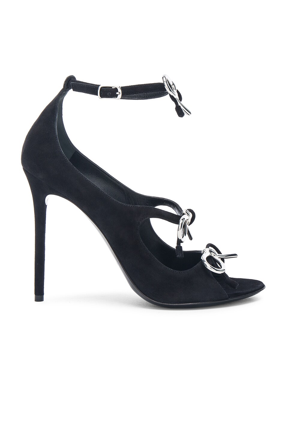 Image 1 of Balenciaga Suede Bow Sandals in Black