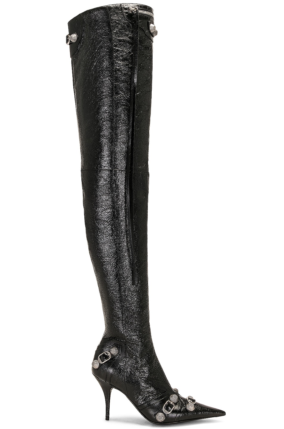 Image 1 of Balenciaga Cagole Over the Knee Boot in Black & Crystal
