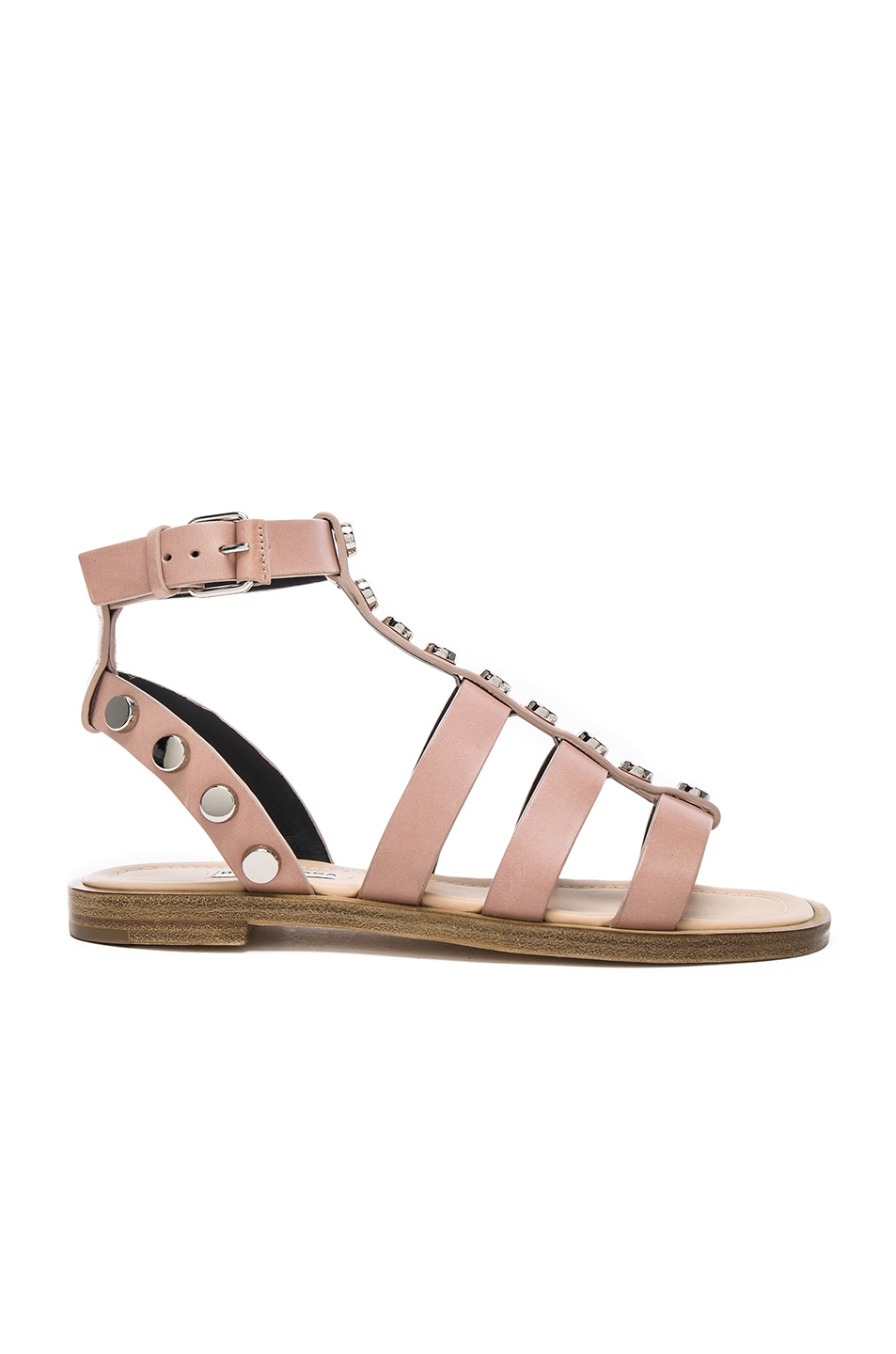 Image 1 of Balenciaga Studded Leather Gladiator Sandals in Beige Sienne