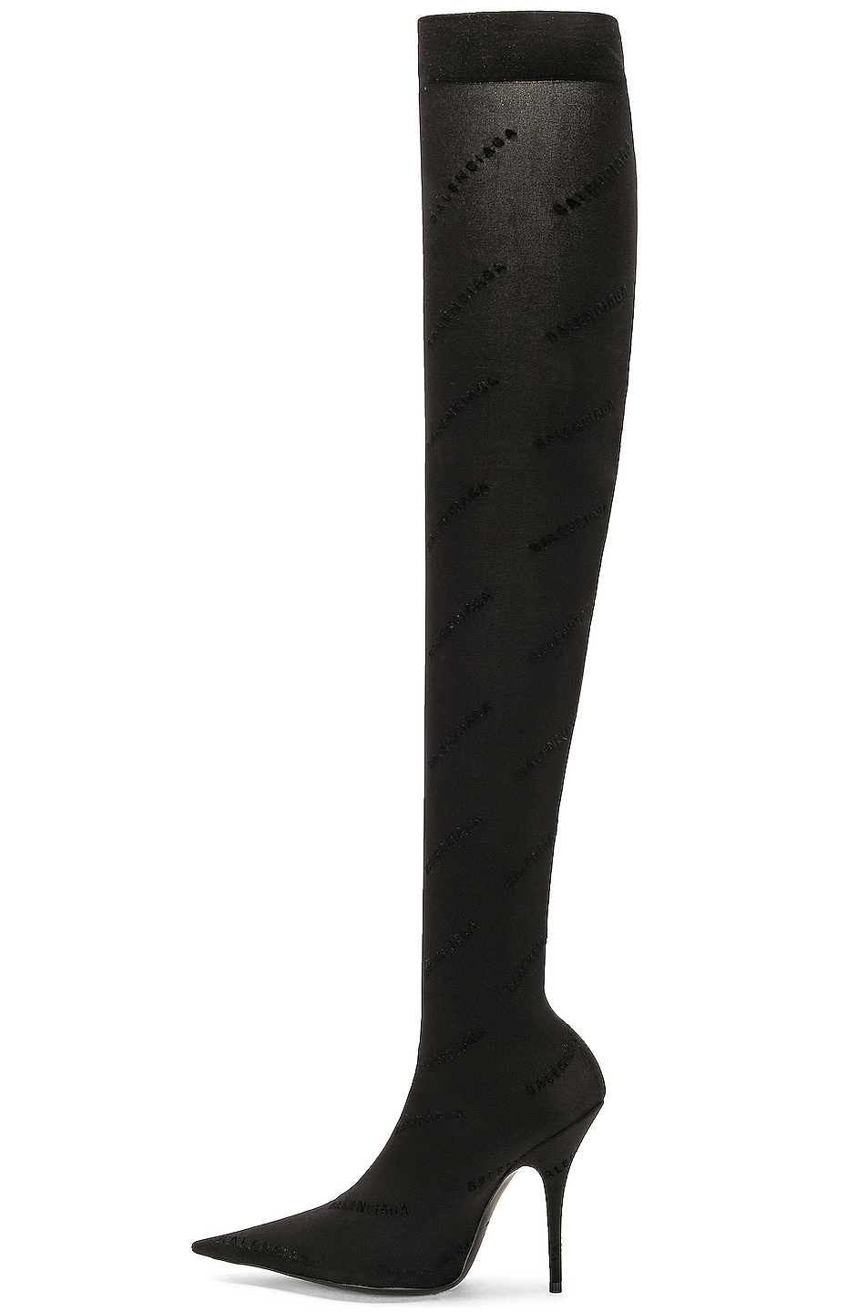 Balenciaga Naked Over The Knee Boot In Black Fwrd