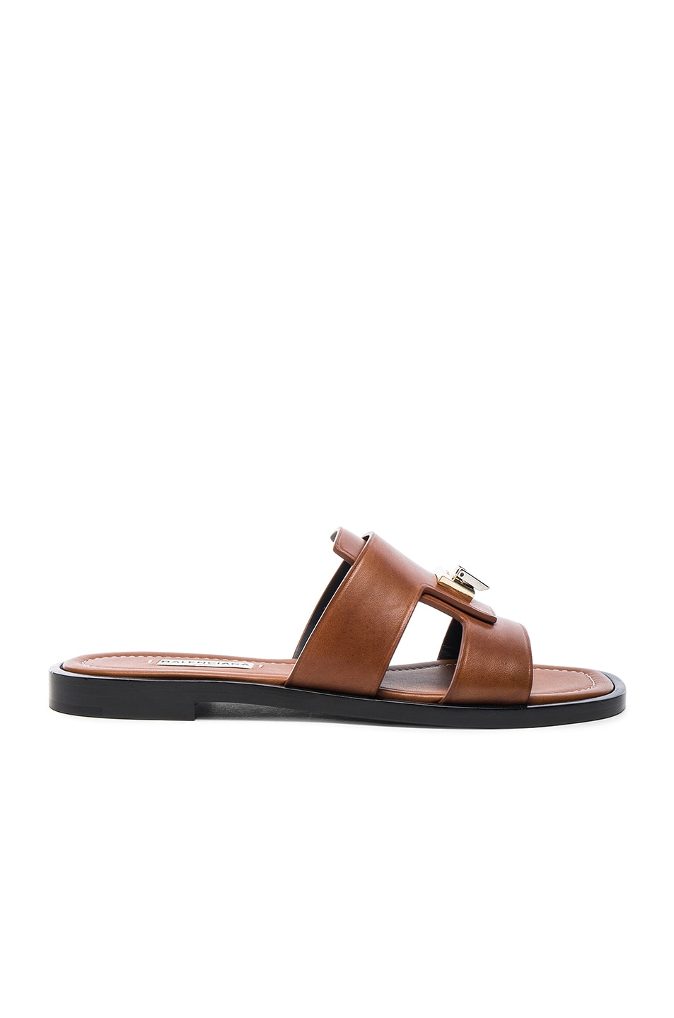 Image 1 of Balenciaga Leather Mule Sandals in Amber