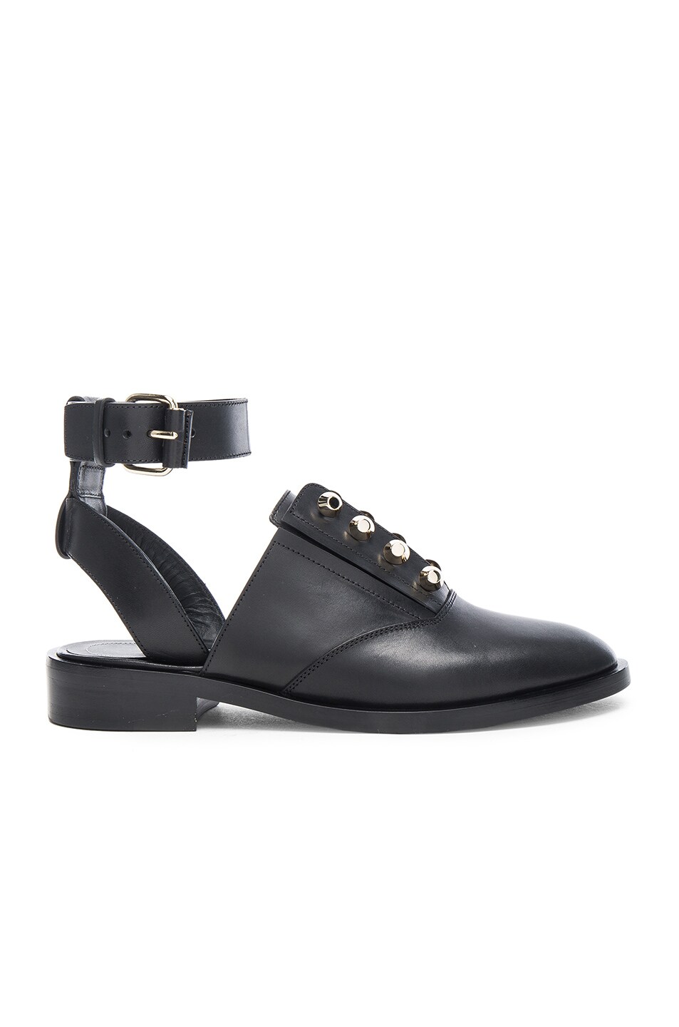 Image 1 of Balenciaga Leather Cut Out Derbies in Black
