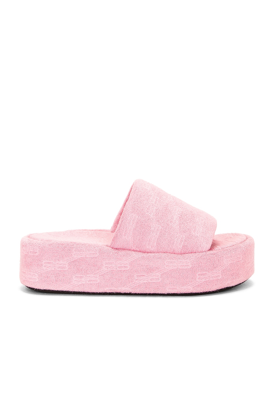 Image 1 of Balenciaga Towel Bb Monogram Rise Slide In Sweet Pink in Sweet Pink