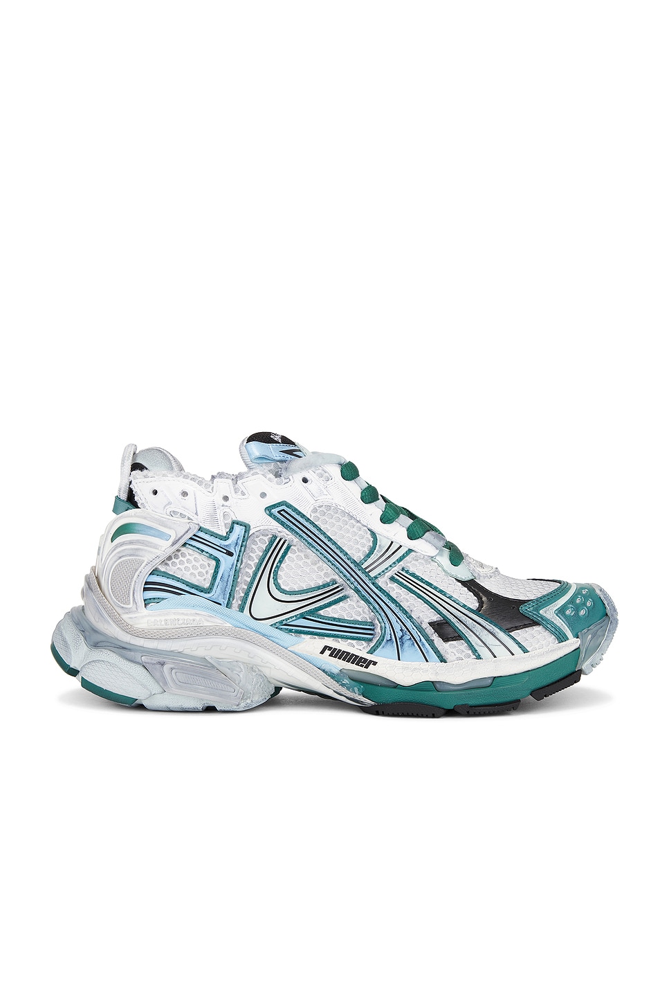 Image 1 of Balenciaga 7 Runner Sneaker in White, Green, & Blue