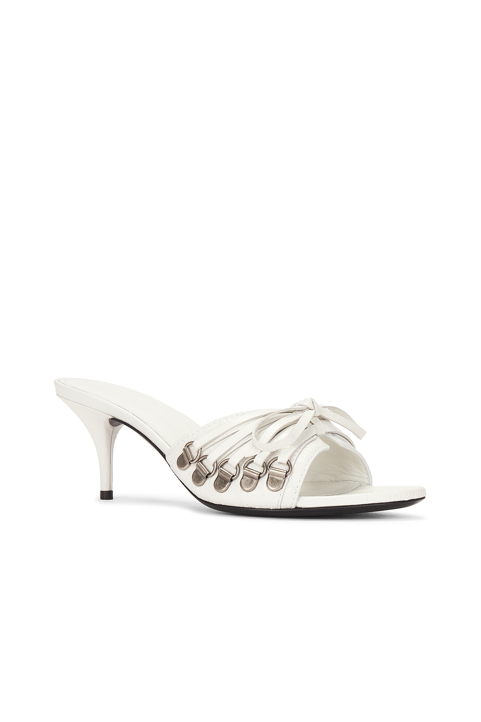 Shop Balenciaga M70 Cagole Sandal Heel In Optic White & Silver