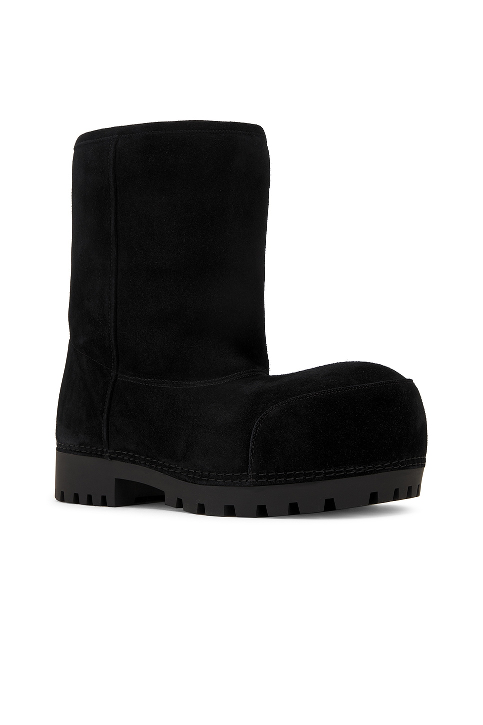 Shop Balenciaga Alaska Fur Low Boot In Black