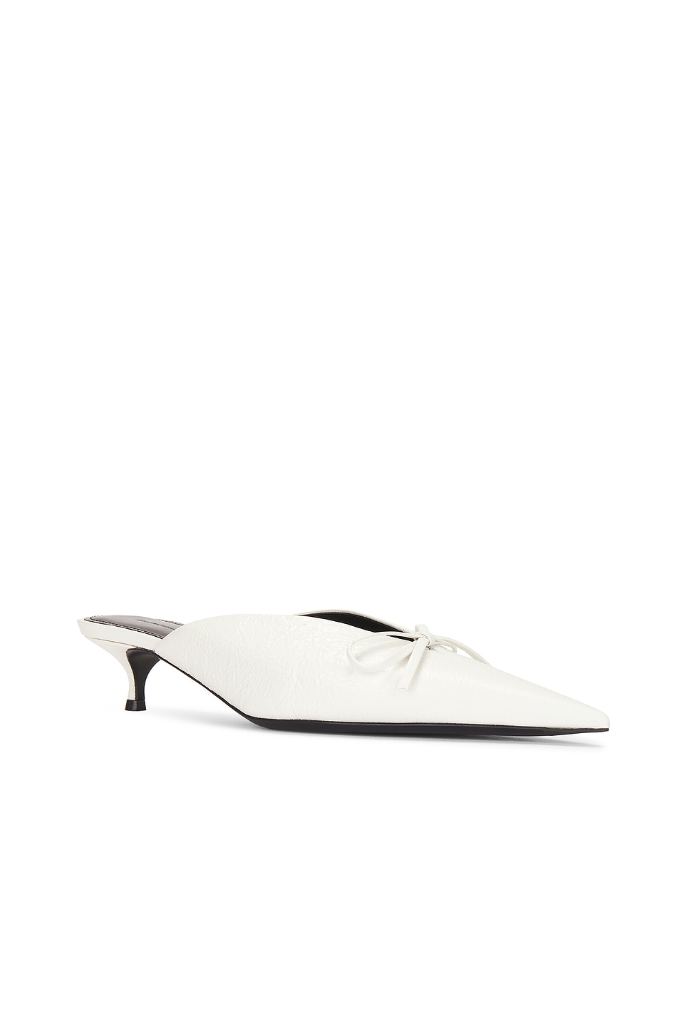 Shop Balenciaga L40 Knife Bow Mule Heel In White