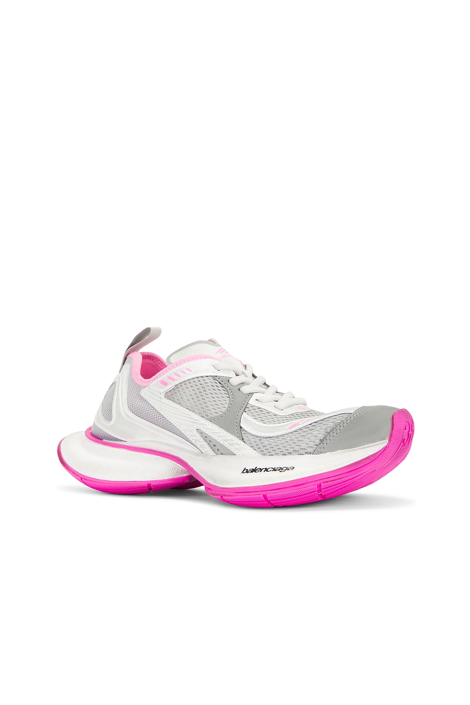 Shop Balenciaga Circuit Sneaker In Grey  White  & Pink