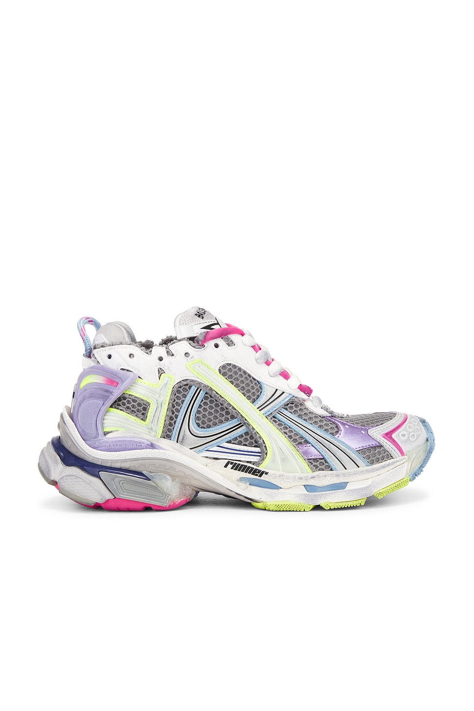 Shop Balenciaga Runner Gradient Sneaker In Grey  Lilac  Yellow  Blue & White