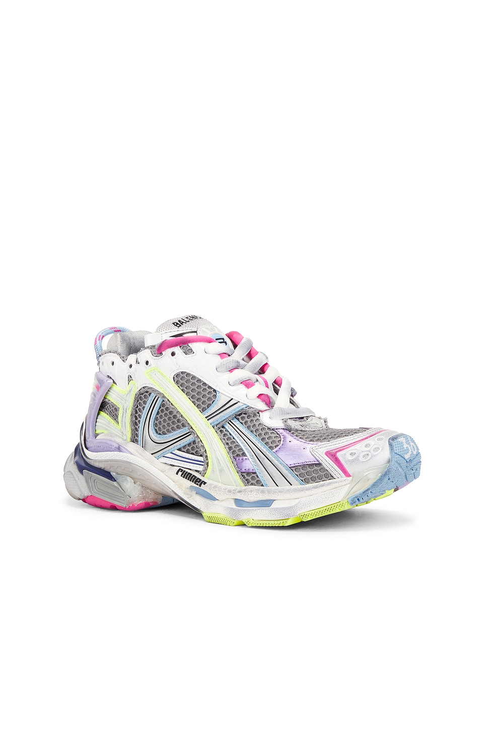 Shop Balenciaga Runner Gradient Sneaker In Grey  Lilac  Yellow  Blue & White