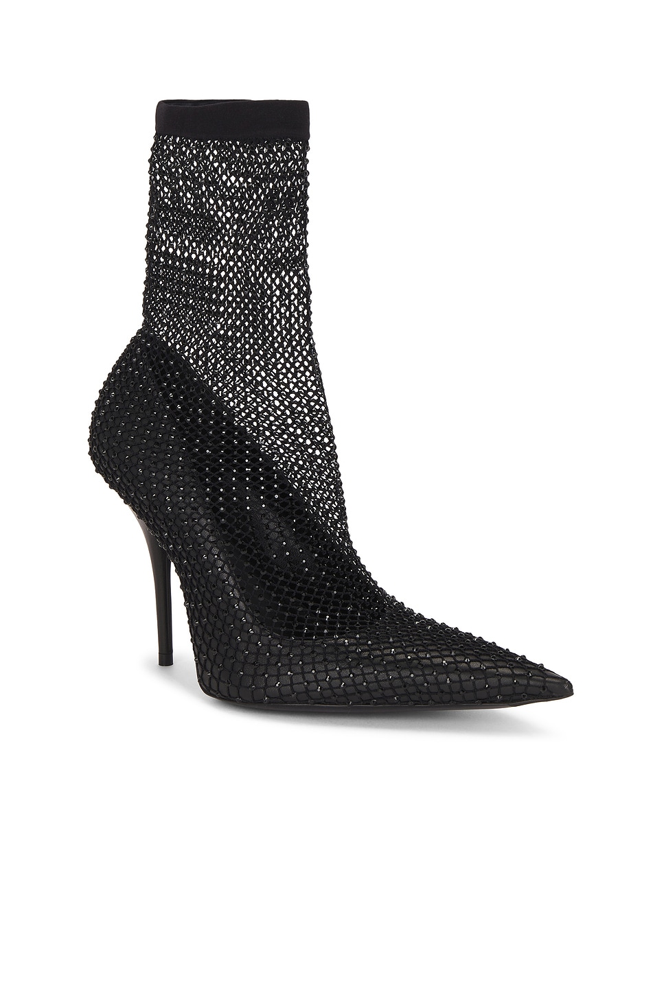 パンプス Balenciaga Black Nappa Leather And Mesh Avenue Ankle Boots Balenciaga Nappa Leather And Mesh Avenue Ankle Boots In