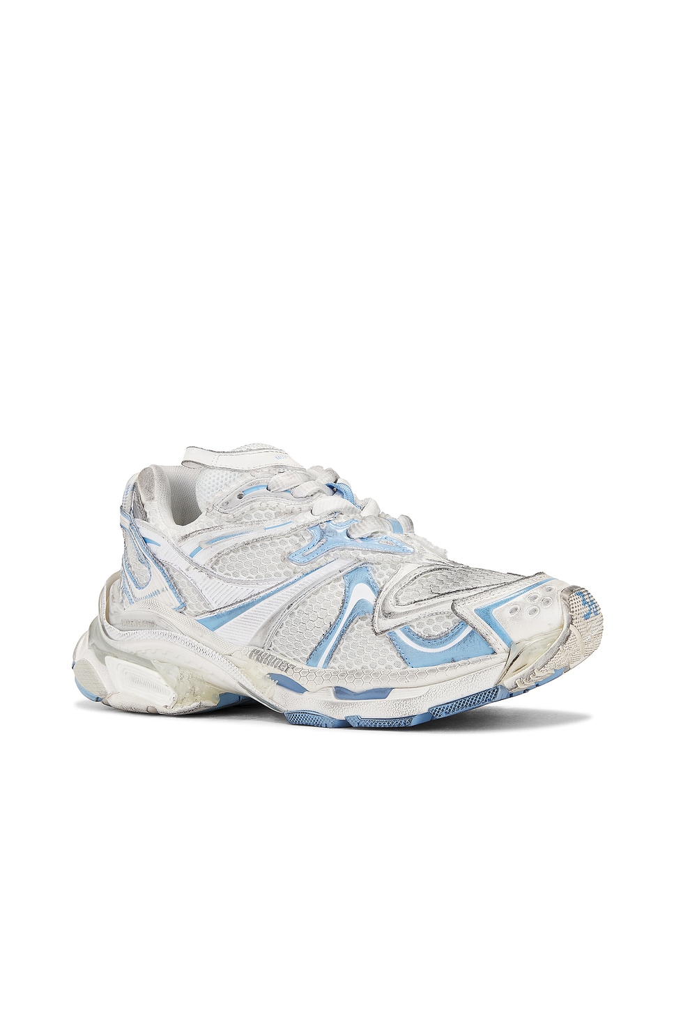 Shop Balenciaga Runner 2 Sneaker In White Light Blue & Grey
