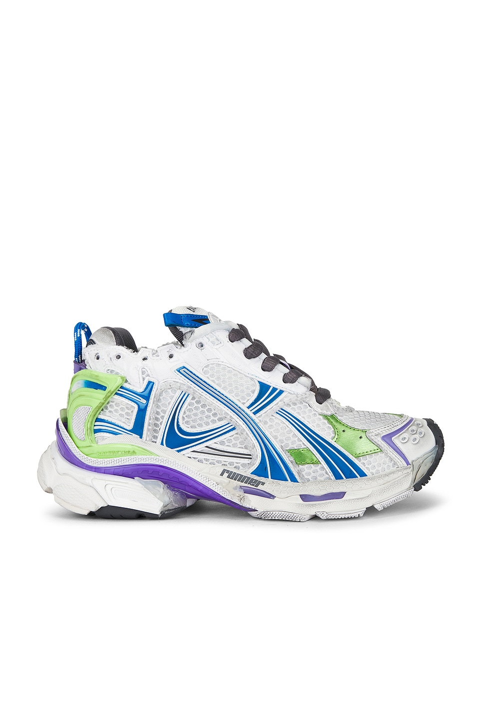 Image 1 of Balenciaga Runner Sneaker in White, Blue, Green & Purple