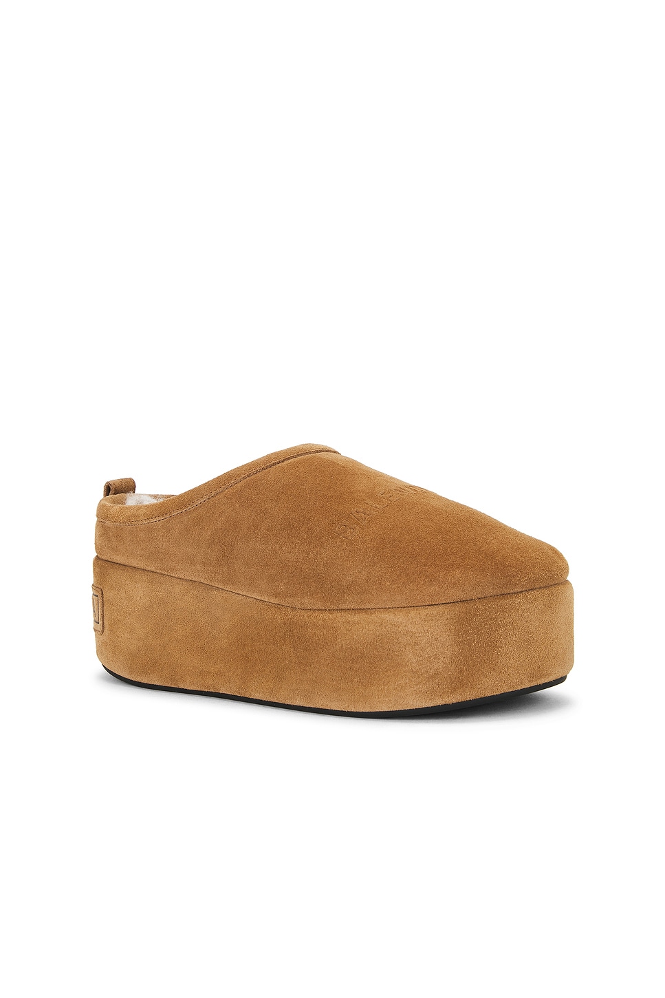 Balenciaga Women Alaska Soft Suede Mule With Plateau