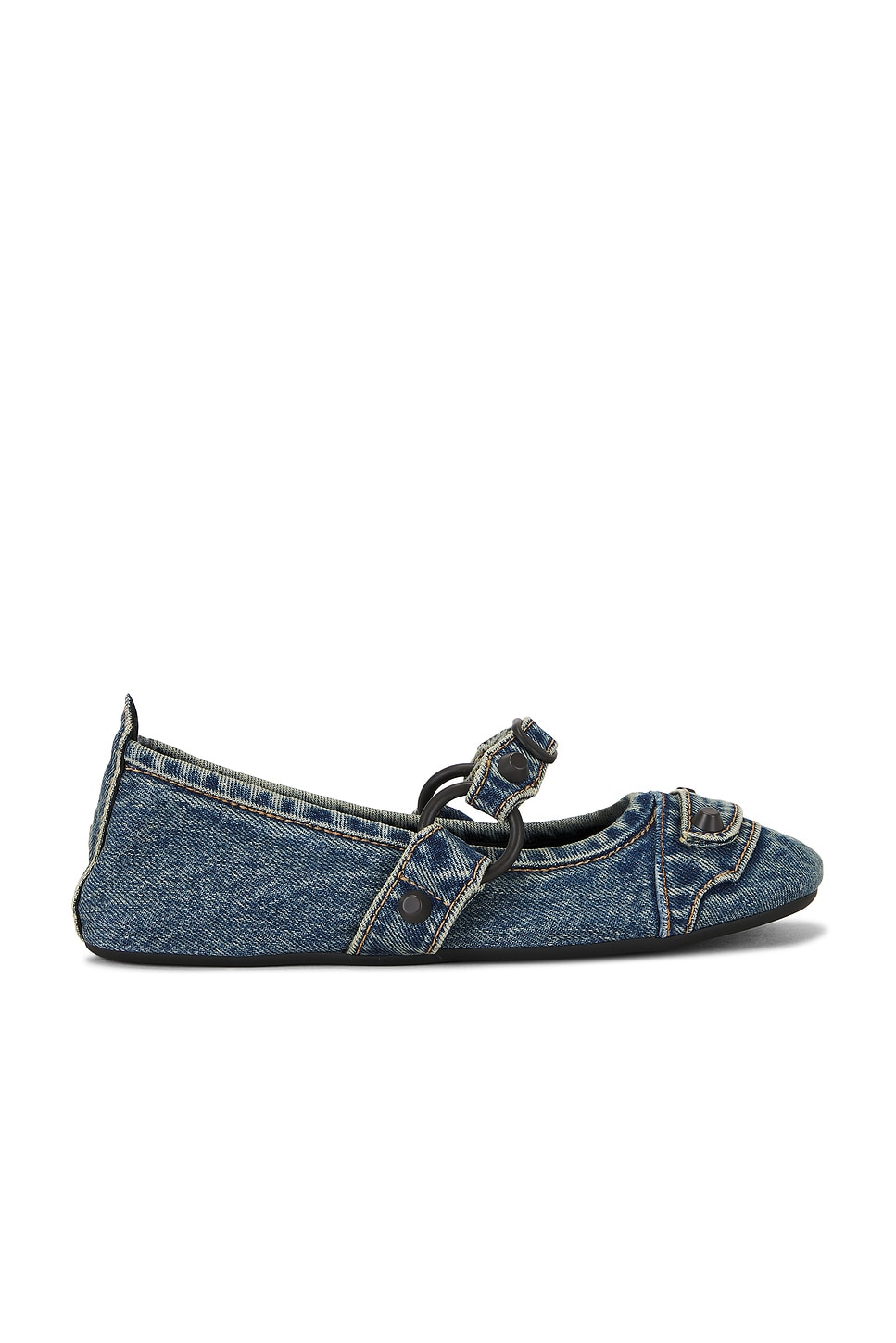 Image 1 of Balenciaga City Flat in Blue & Brass