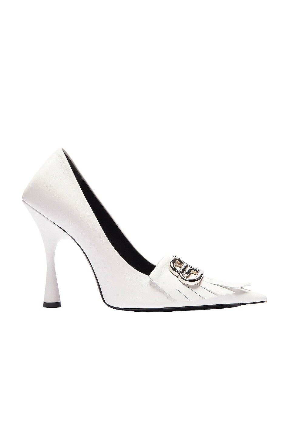 Image 1 of Balenciaga Fringe Knife Pumps in White & Silver