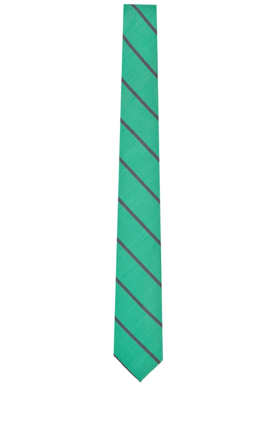 Image 1 of Band of Outsiders Skinny Tie 2" in Pinstripe Green & Blue