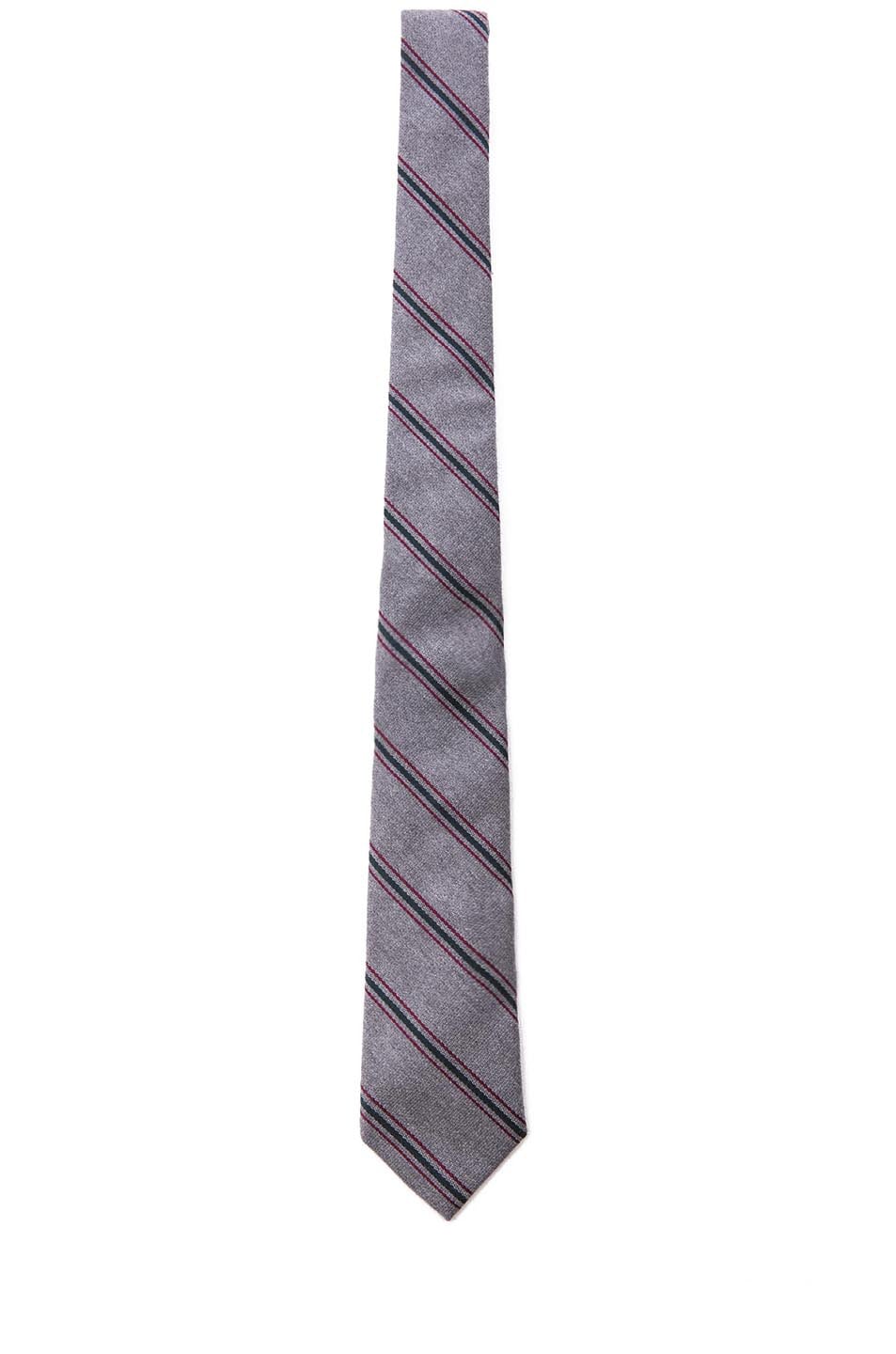 Image 1 of Band of Outsiders Regimental Wool & Silk Tie in Grey