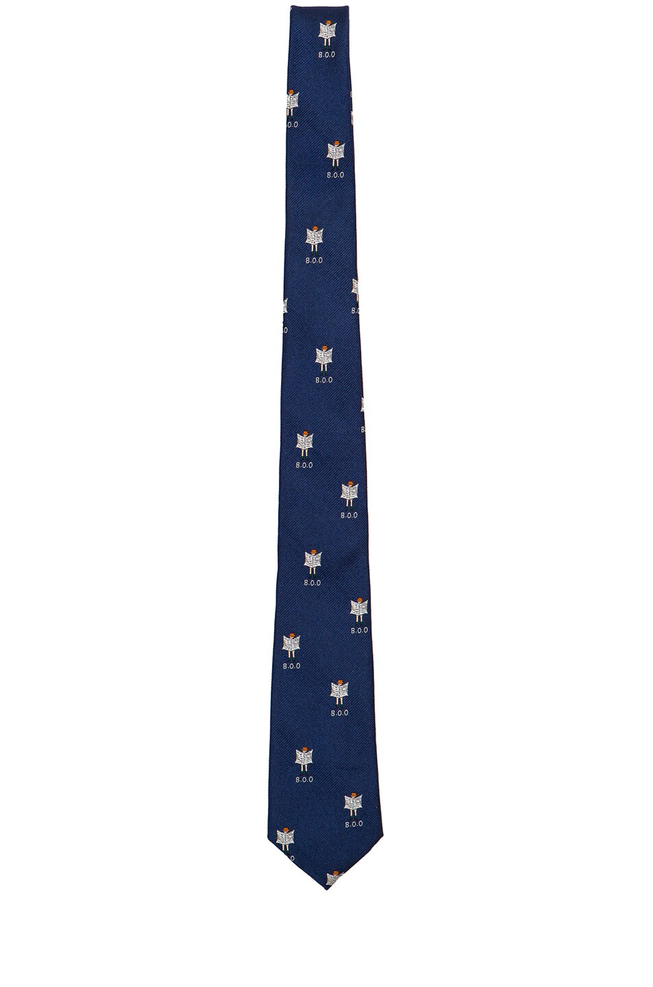 Image 1 of Band of Outsiders Newsflash Print Tie in Navy