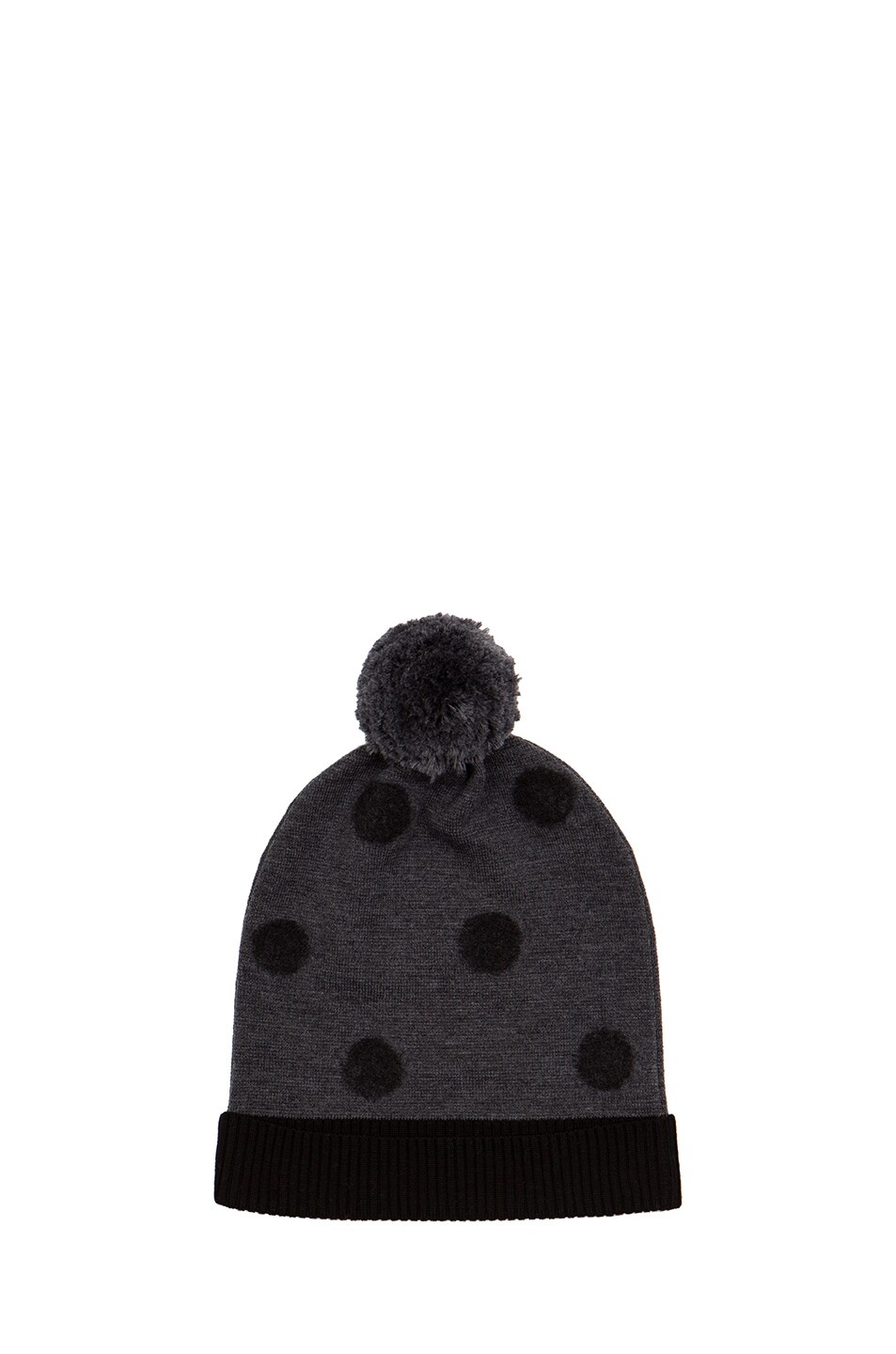 Image 1 of Band of Outsiders Punch Dot Merino Beanie in Charcoal