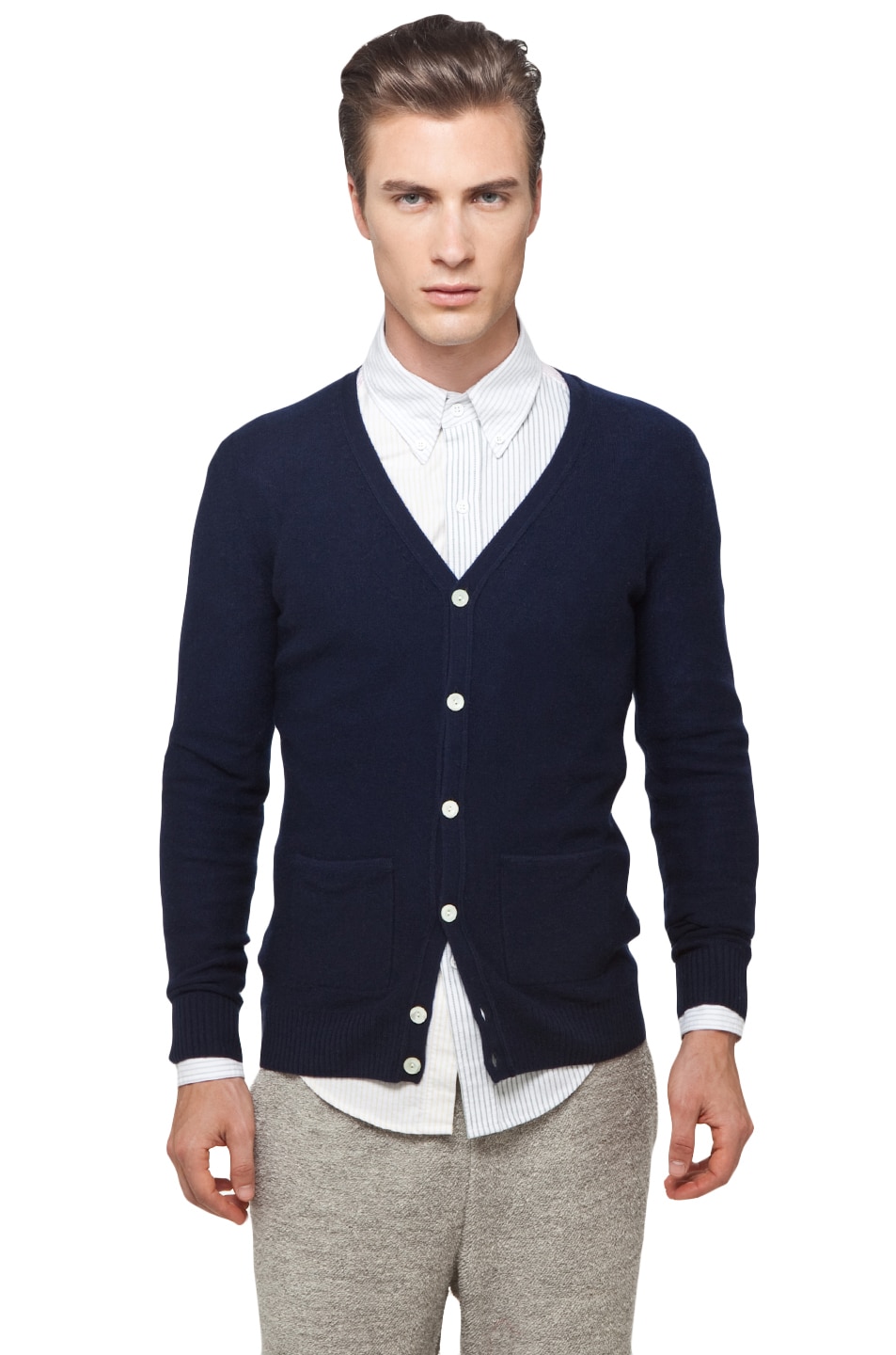 Image 1 of Band of Outsiders Classic Cardigan in Navy