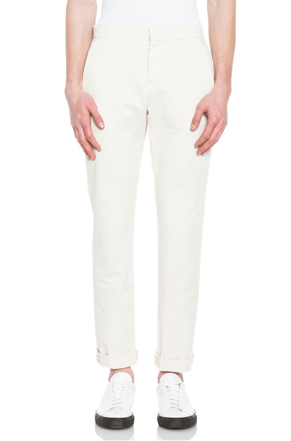 Image 1 of Band of Outsiders Cotton Chino in Ecru
