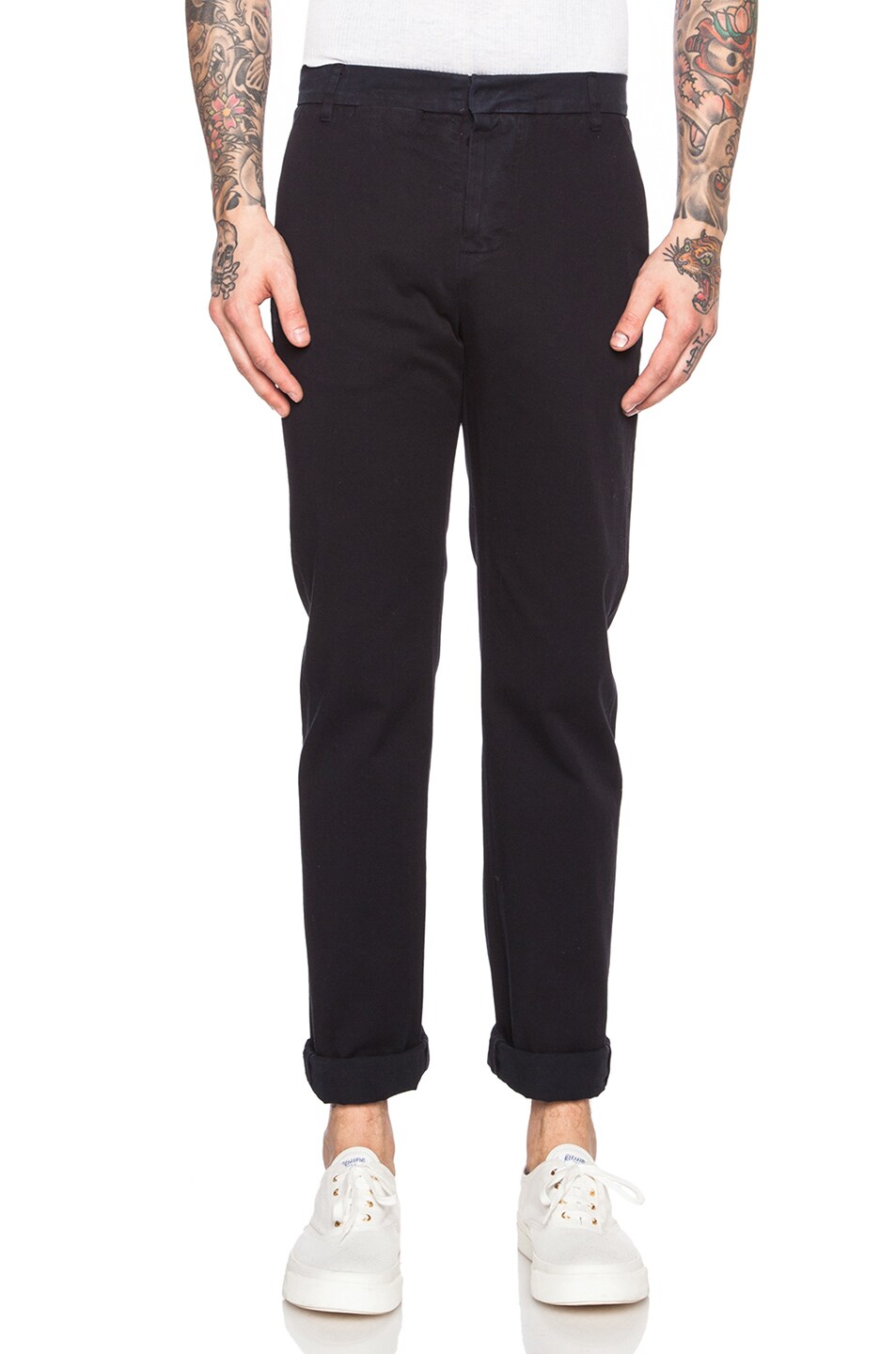Image 1 of Band of Outsiders Cotton Chino Pants in Midnight