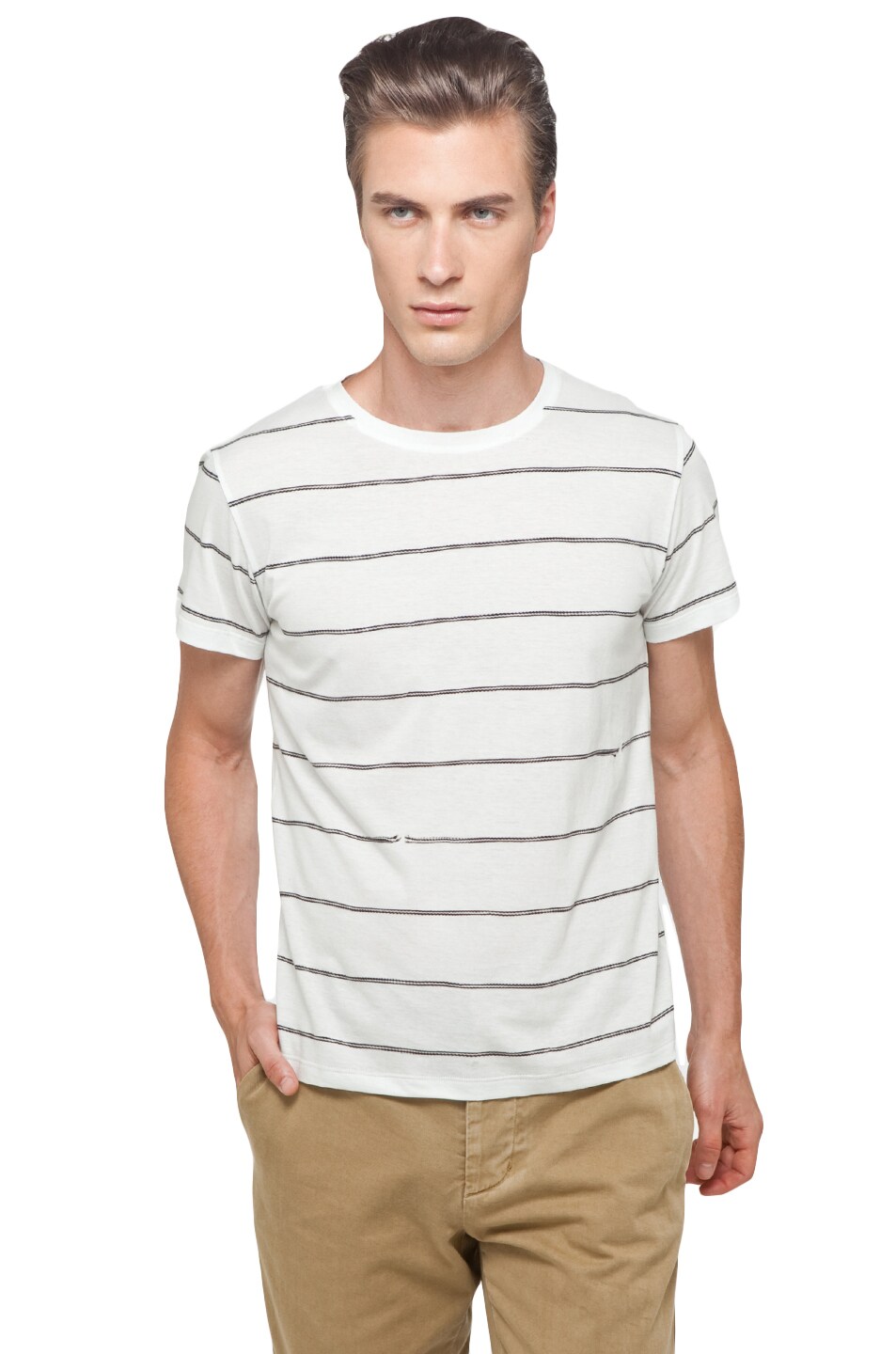 Image 1 of Band of Outsiders Climbing Rope Tee in White & Black