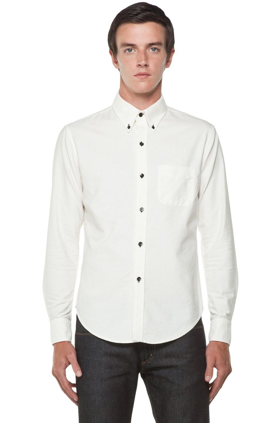 Band of Outsiders Basic Oxford Button Down in Dull White FWRD