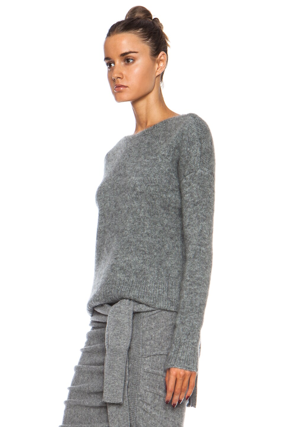 Band of Outsiders Cropped MohairBlend Sweater in Grey FWRD