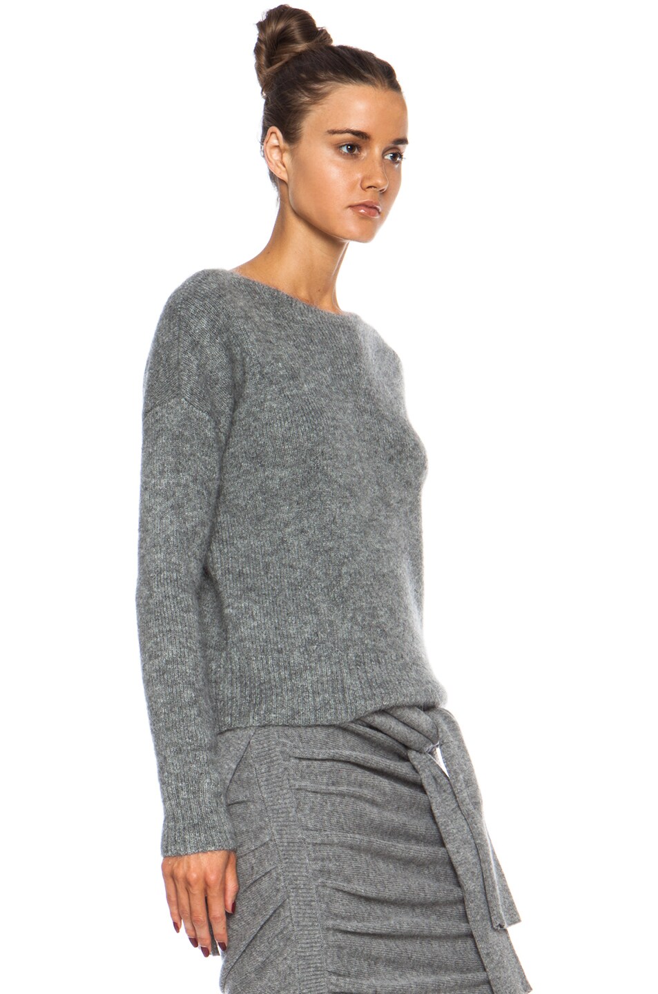 Band of Outsiders Cropped MohairBlend Sweater in Grey FWRD