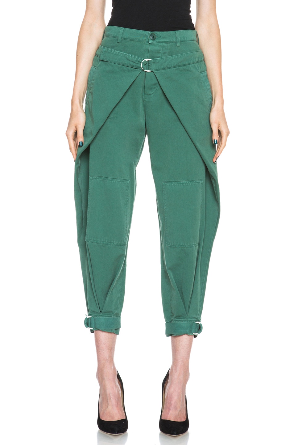 Image 1 of Band of Outsiders Jodphur Cotton Pant in Green
