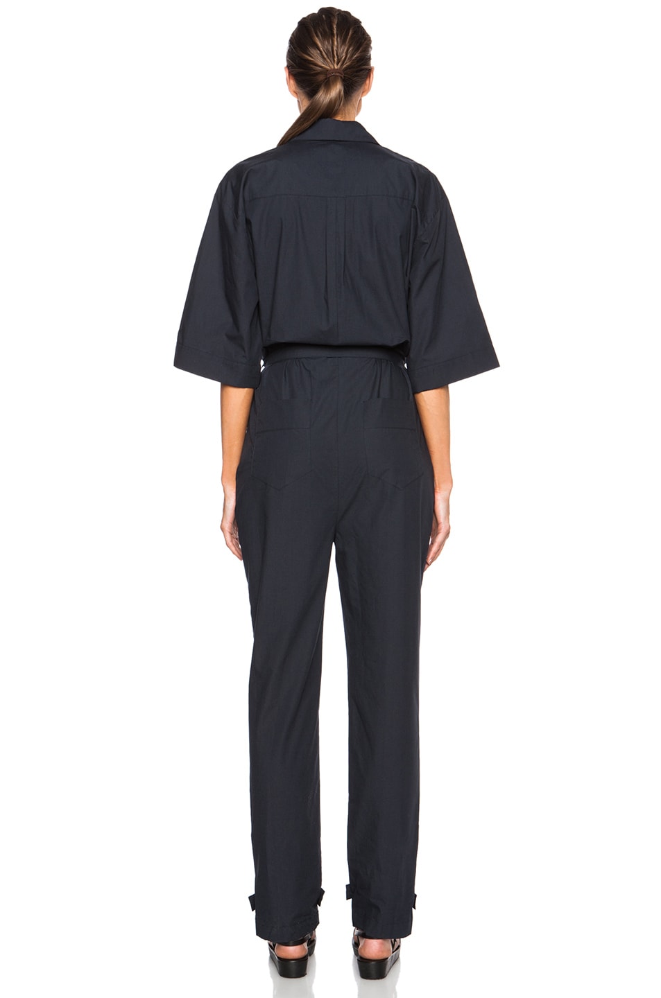 Band of Outsiders Utility Cotton Jumpsuit in Classic Navy | FWRD