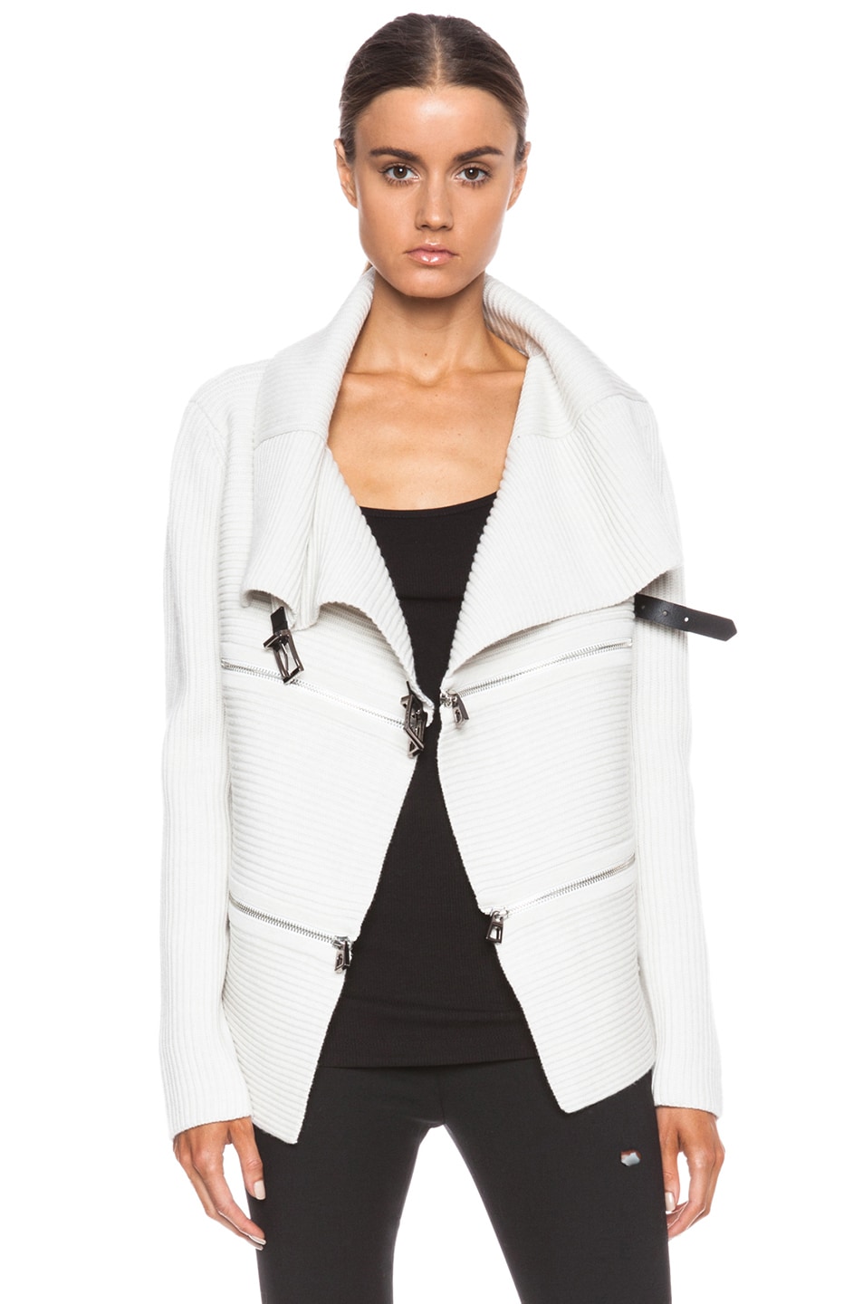 Image 1 of Barbara Bui Zip Wool Sweater in White