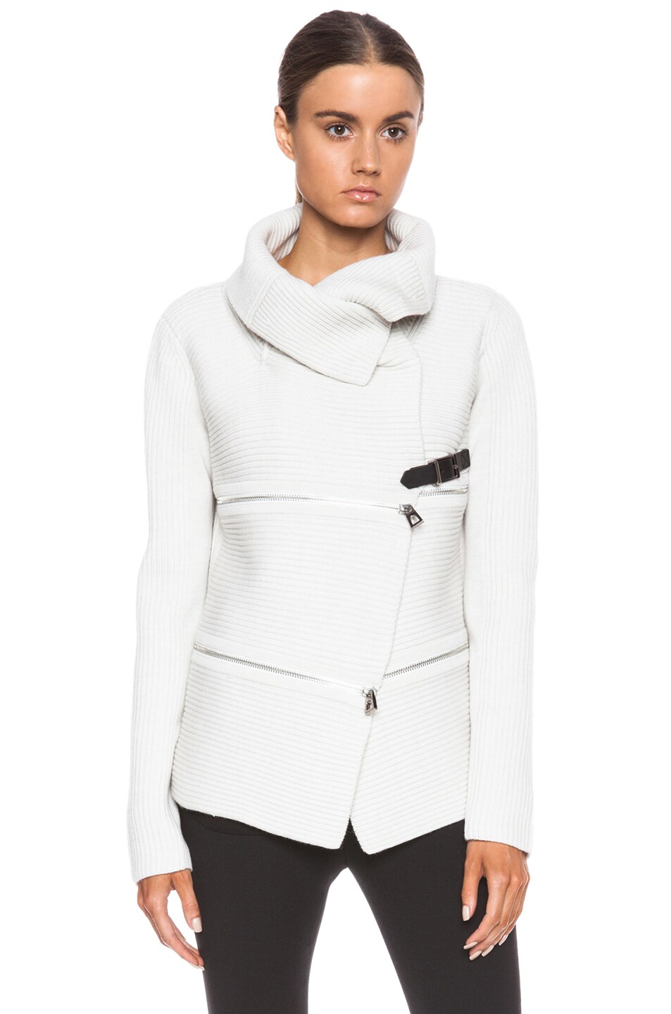 Barbara Bui Zip Wool Sweater in White | FWRD