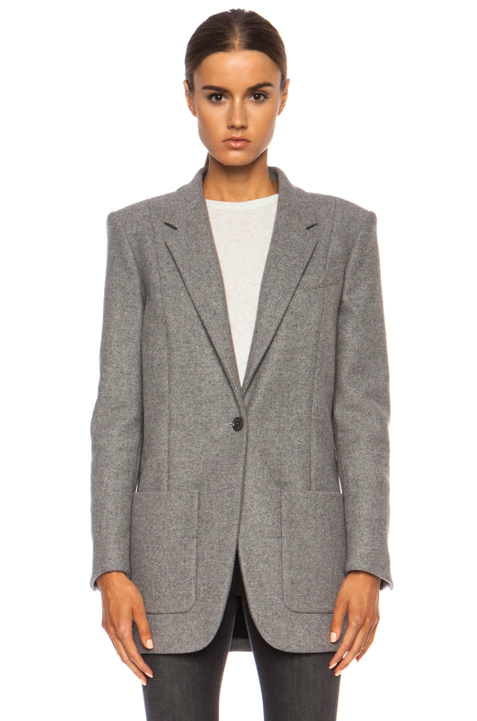 Barbara Bui Blazer Wool-Blend Cape in Grey | FWRD