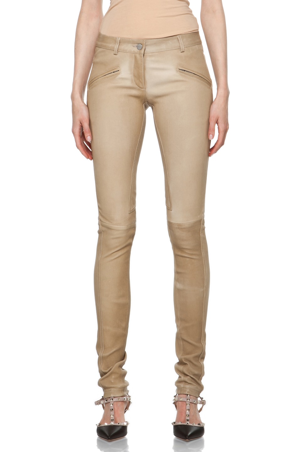 Image 1 of Barbara Bui Leather Pant in Nude
