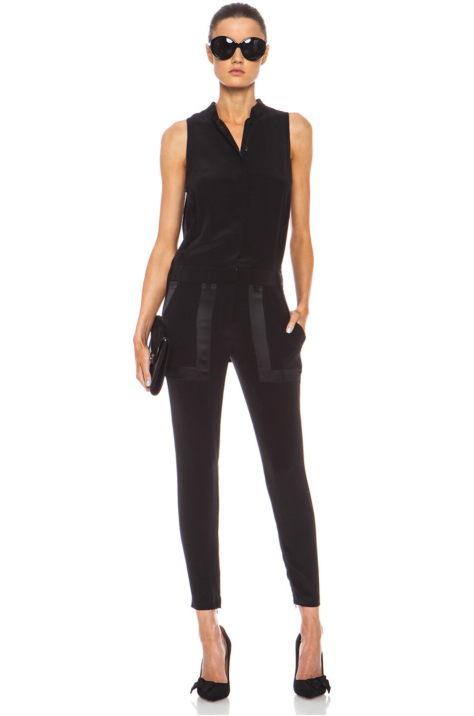 Image 1 of Barbara Bui Silk Jumpsuit in Black