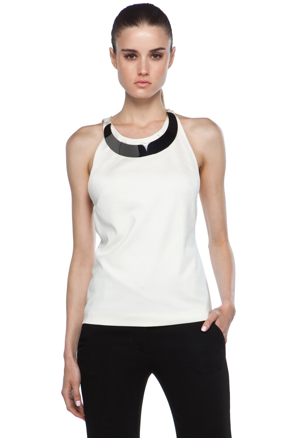 Image 1 of Barbara Bui Top with Necklace in White