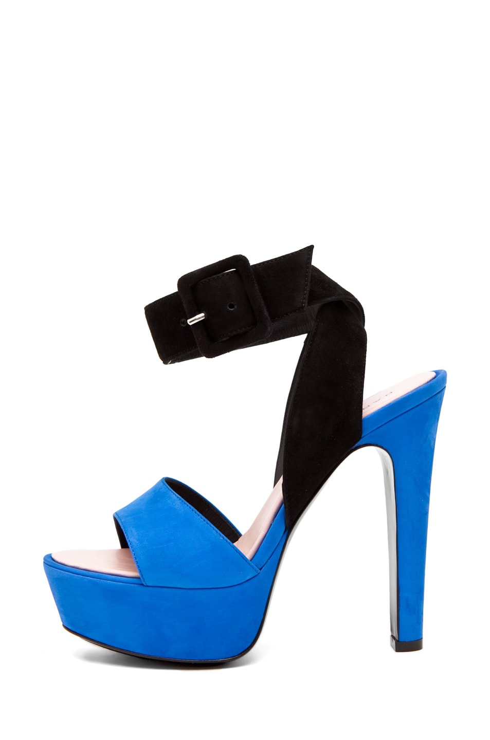 Image 1 of Barbara Bui Ankle Strap Heel Blue/Black in Blue & Black