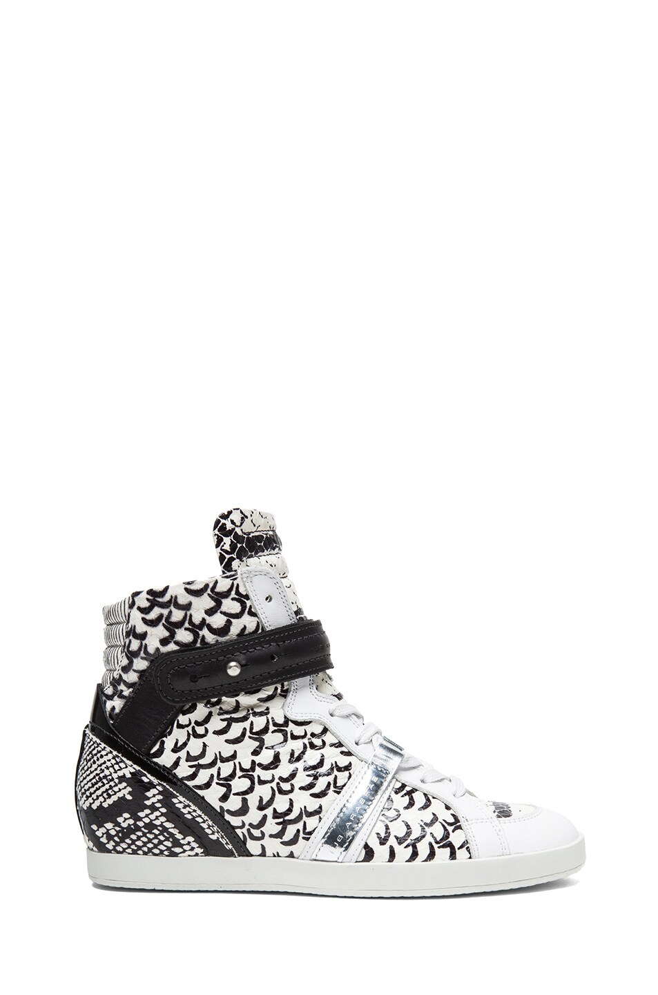 Image 1 of Barbara Bui Watersnake Sneakers in Black & White