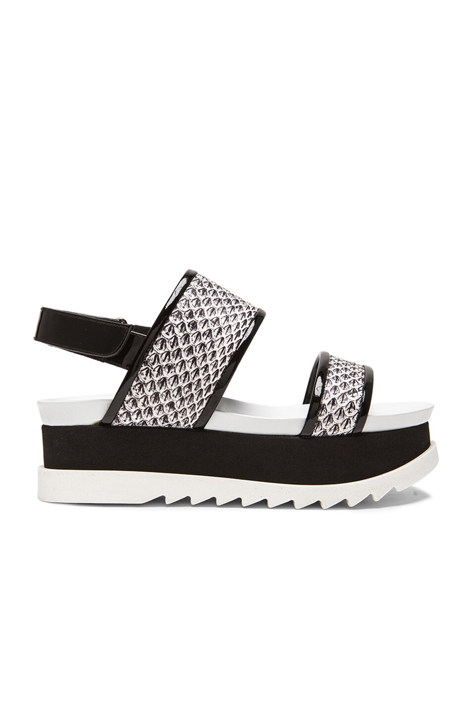 Image 1 of Barbara Bui Platform Leather Sandals in Black & White