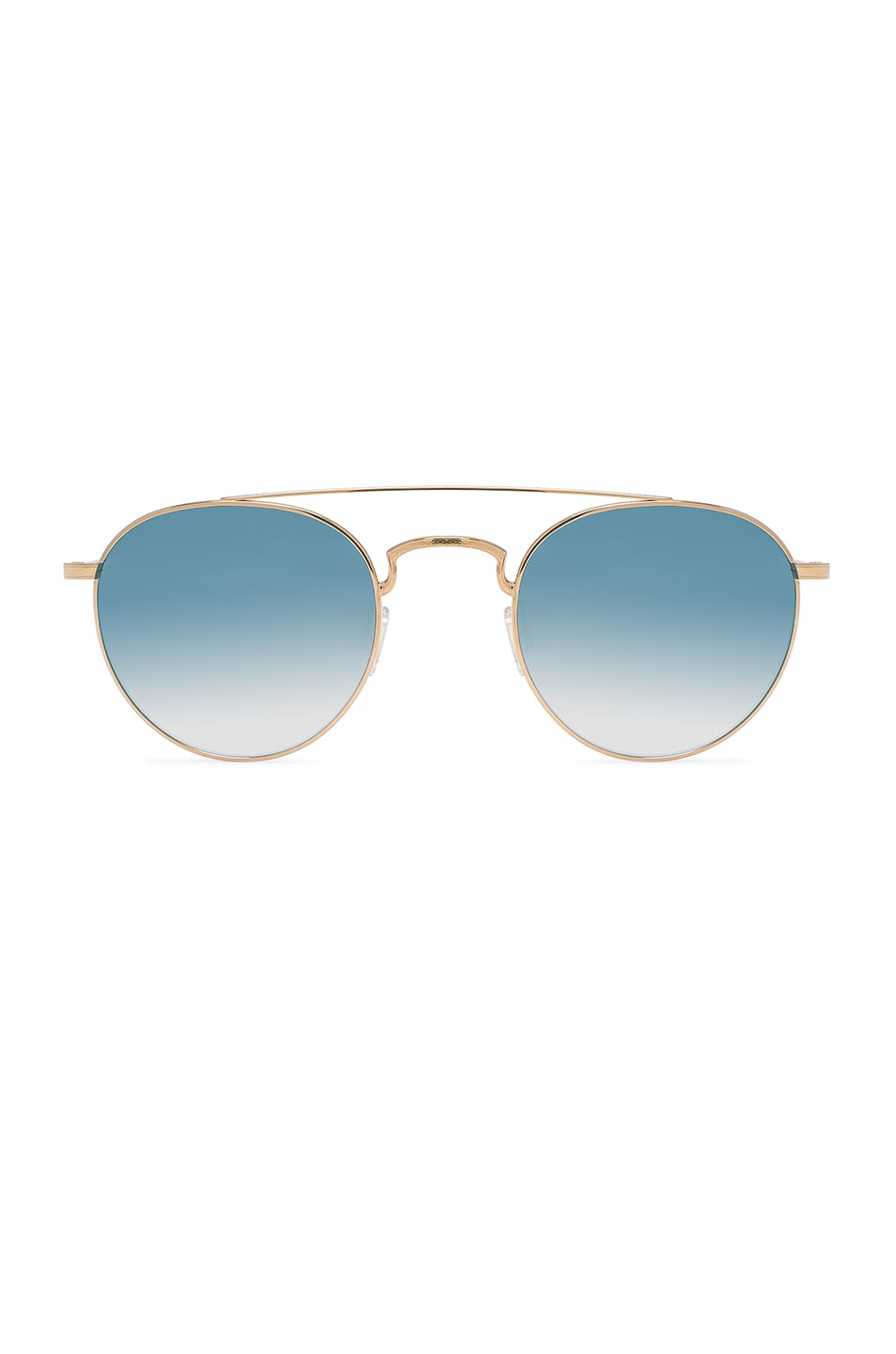 Image 1 of Barton Perreira Vashon Sunglasses in Gold & Custom 2B Arctic Blue Mirror