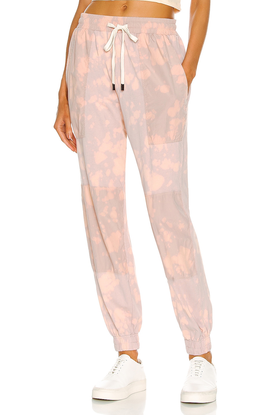 Image 1 of Bassike Motley Contrast Panel Track Pant in Smoke Pink