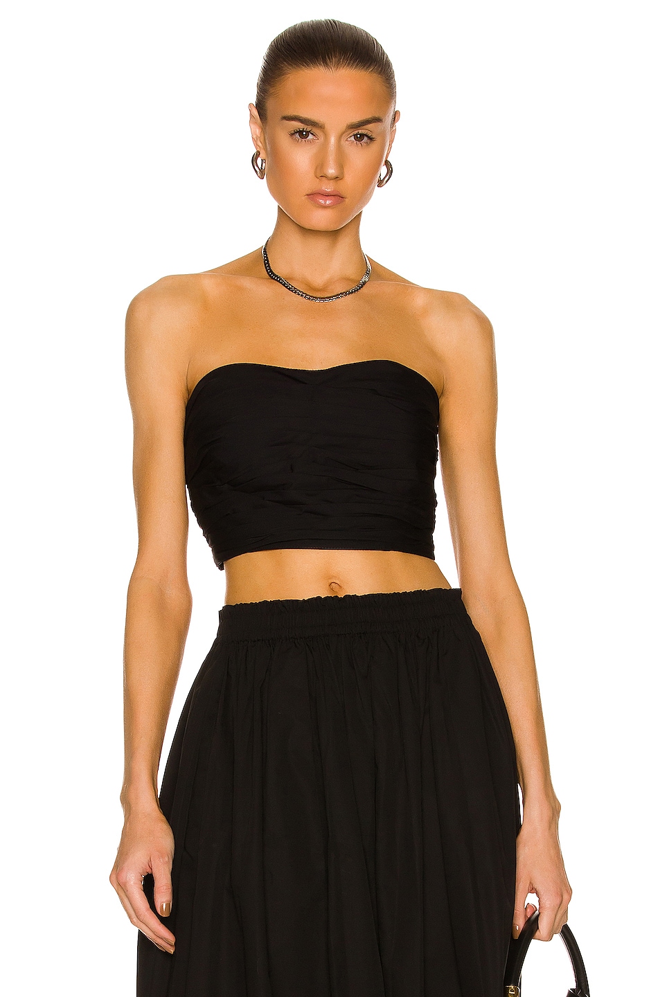 Image 1 of Bassike Gathered Tie Back Top in Black
