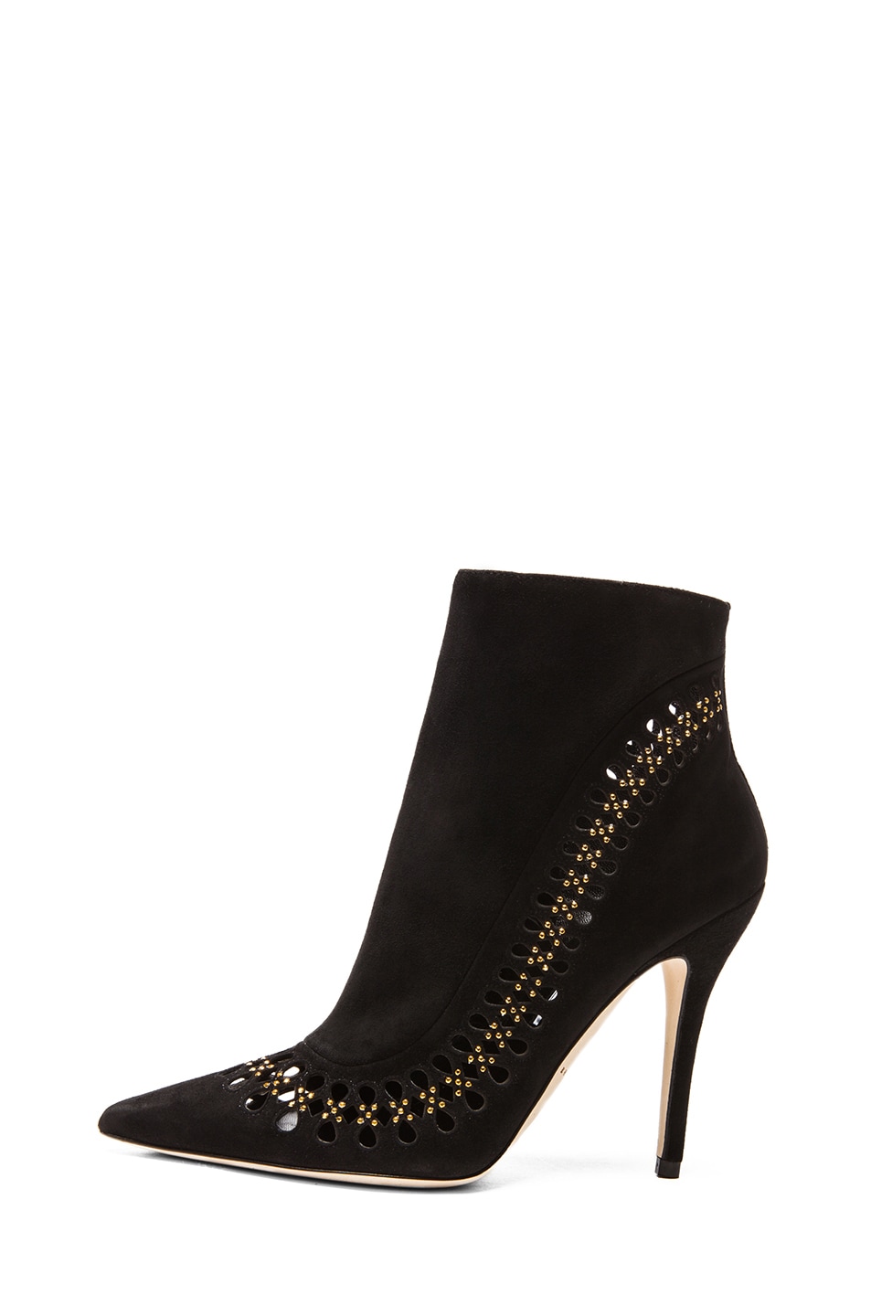 Image 1 of Brian Atwood Atena Suede Booties in Black Suede